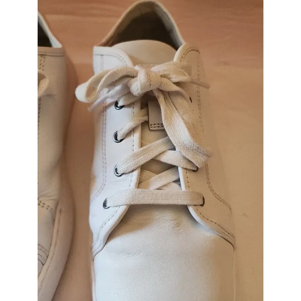 Size 10 Men's FitFlop Christophe Tumbled Leather Shoes White $130 MSRP